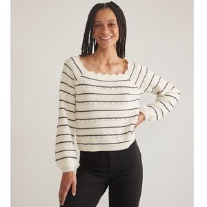 Marine Layer Sara Crochet Top Pullover Sweater XL
